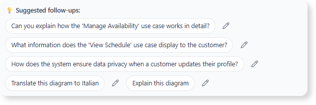 follow-up suggested by the AI Chatbot