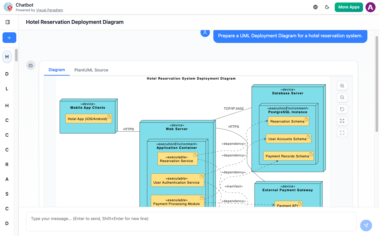 AI Chatbot Deployment Diagram Generator