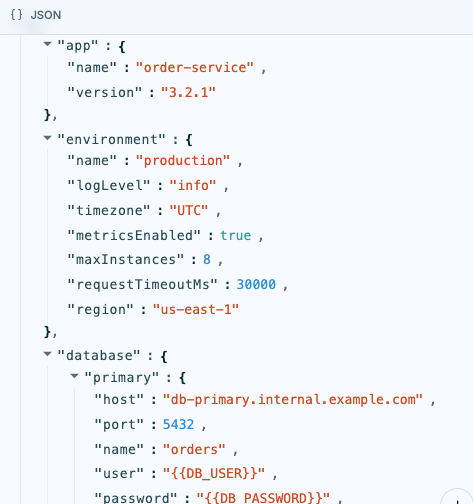 JSON Diagram generated by AI Chatbot mapping a user profile JSON object with nested address and order history arrays.